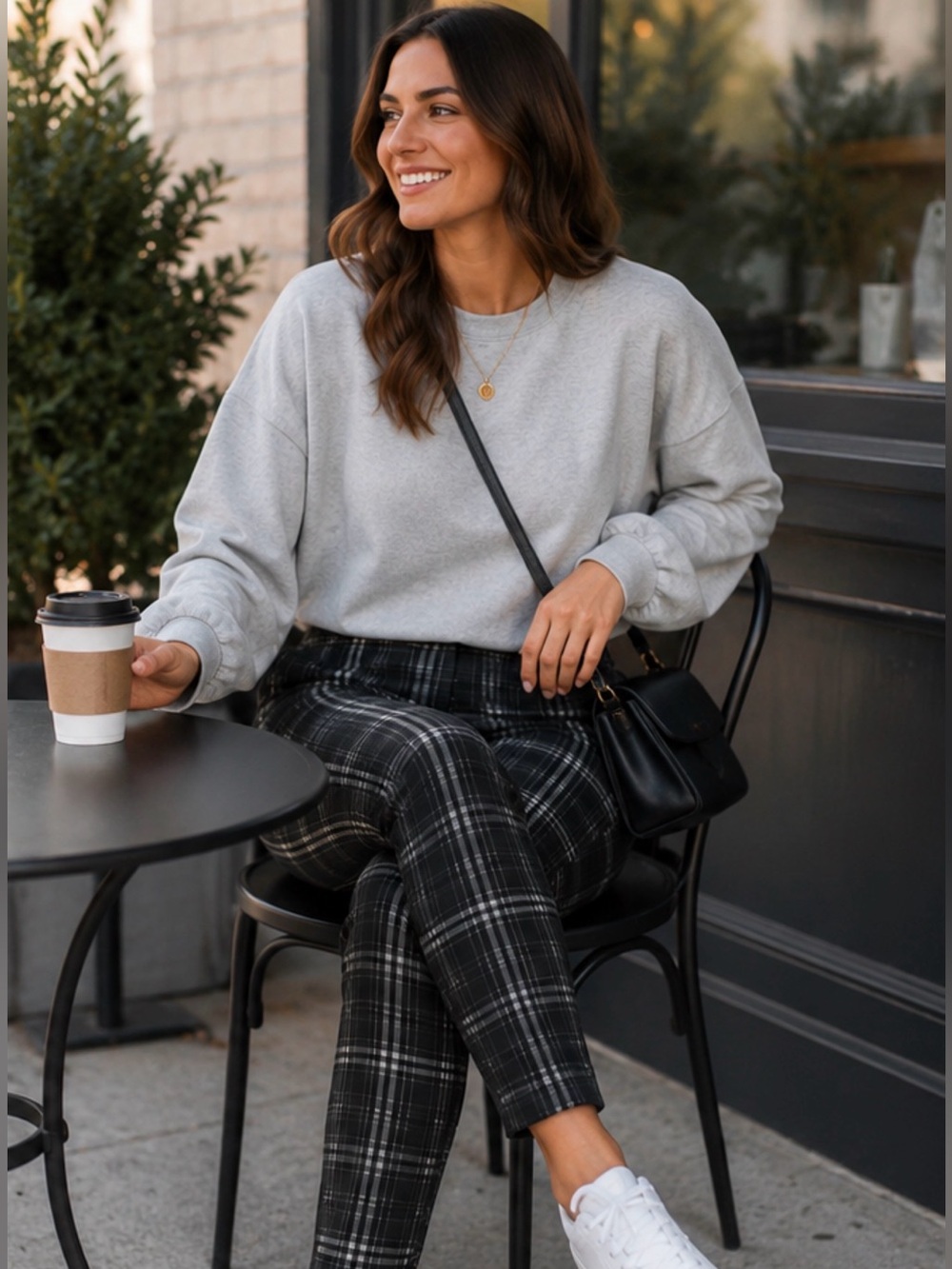 SO High-Rise Plaid Pull-On Ponte Leggings — XL (Juniors) — Like New